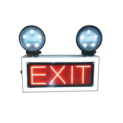 Industrial Emergency Light With Exit Sign